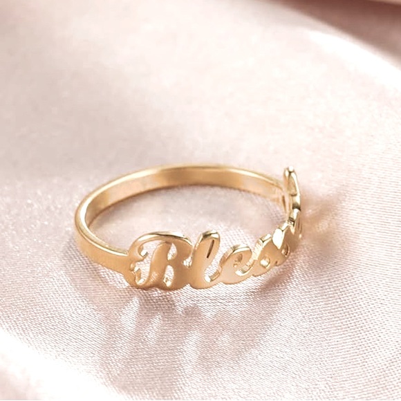 n e w | gold “what a blessed life” ring - Picture 3 of 4